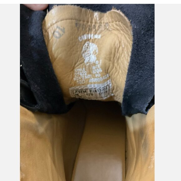 Chippewa Ruttman Boots 27422 Leather Motorcycle Firefighter Steel Toe Black 10 - Picture 4 of 8